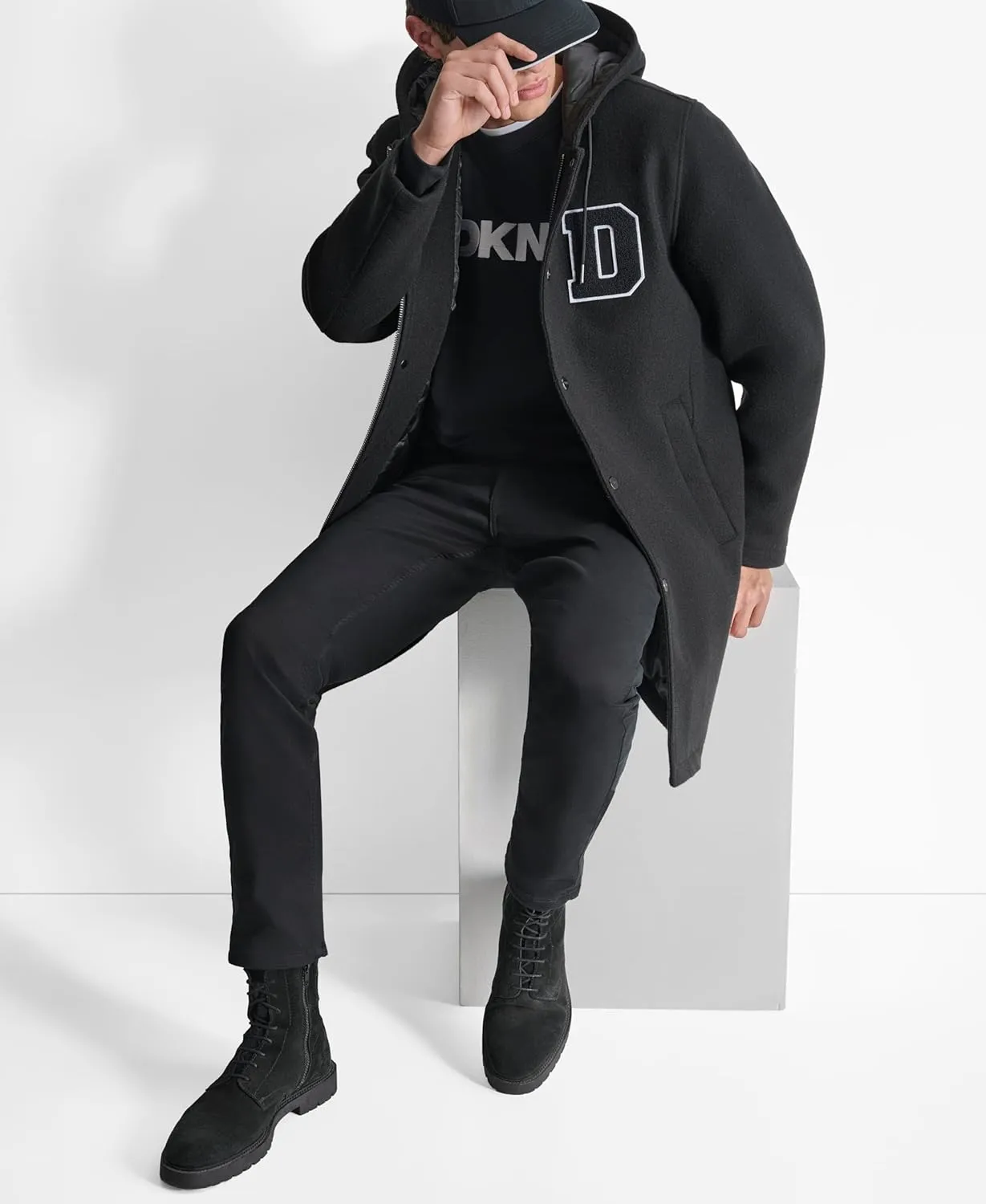 DKNY Men's Water Resistant Hooded Fashion Cold Weather Jacket