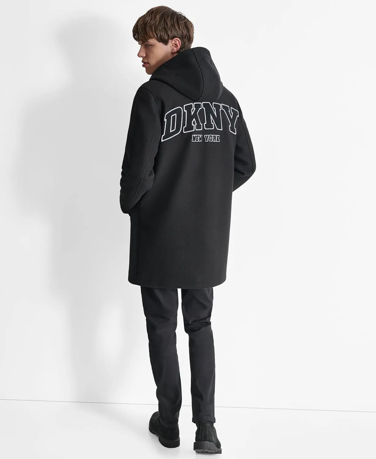 DKNY Men's Water Resistant Hooded Fashion Cold Weather Jacket
