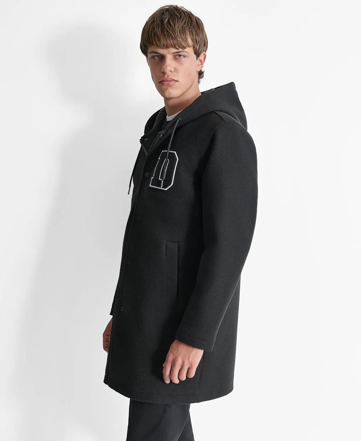 DKNY Men's Water Resistant Hooded Fashion Cold Weather Jacket