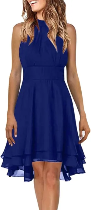 Dress Elegant for Women for Wedding 2025 Women's Halter Neck Sexy Split Cocktail Party Mini Short Formal Dresses