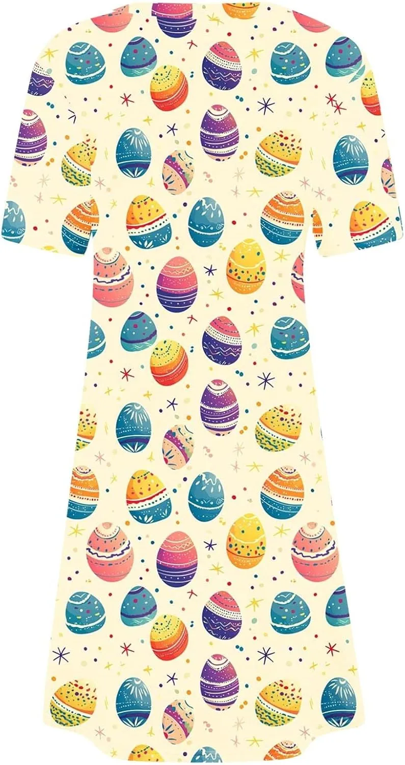 Easter Dress for Women 2025 Sleeveless Funny Printed Mini Dress Easter Cute Rabbit Graphic Casual Dresses Clothes