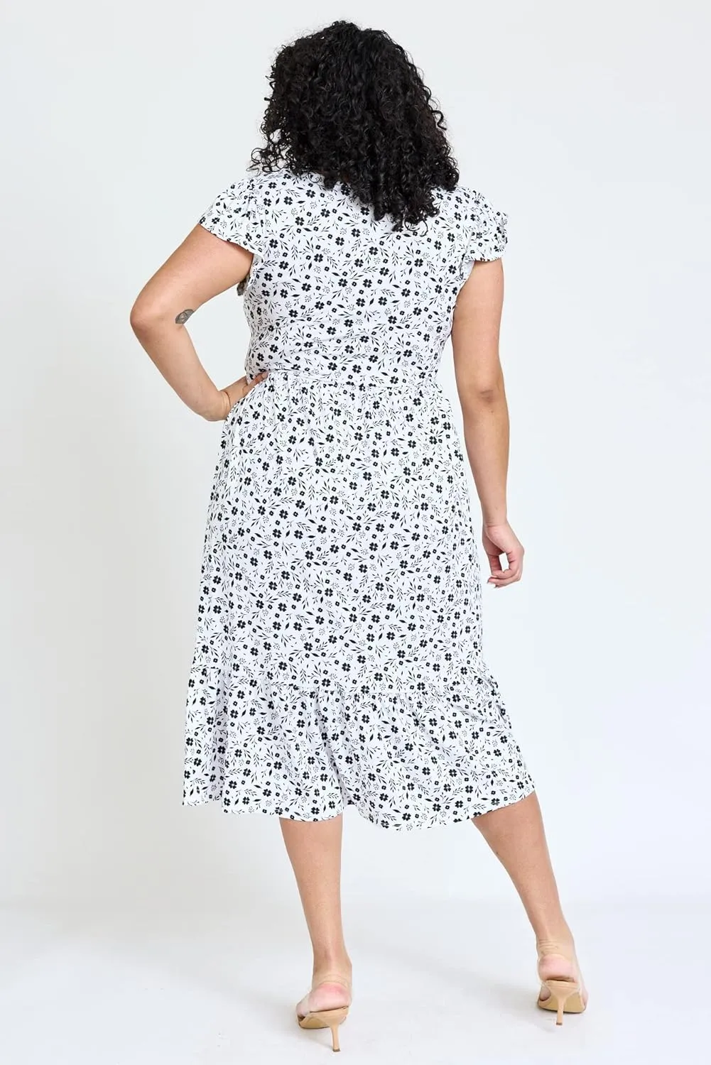 Eloges Women's Butterfly Sleeve Floral Midi Dress | S-3X