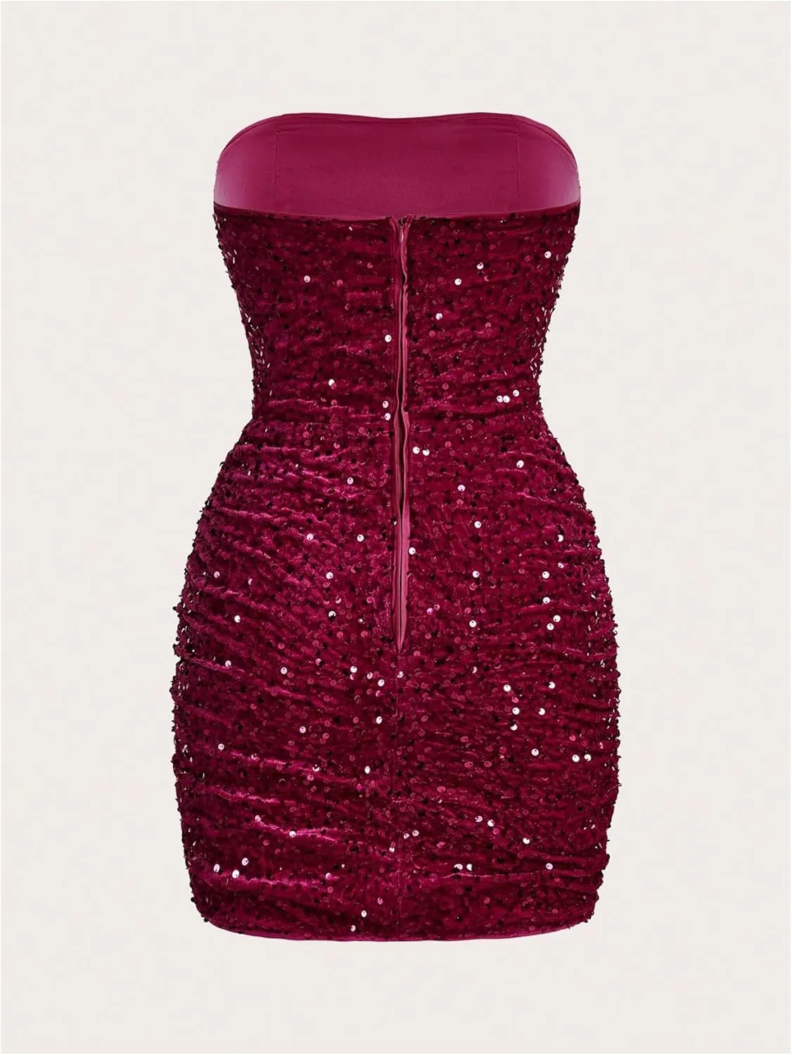 Floerns Women's Sequin Dress Sparkly Party Bodycon Mini Dress Strapless Tube Tops Dress