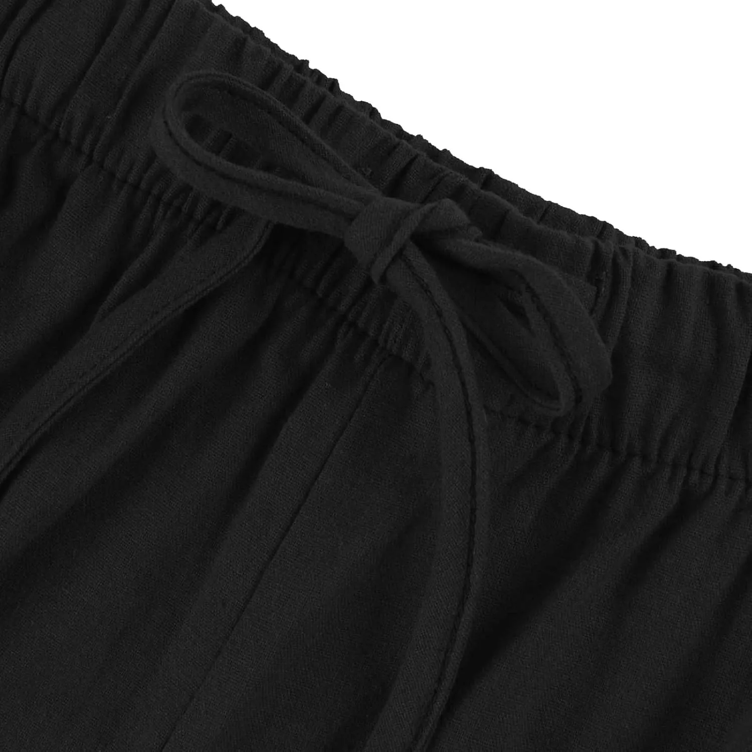 Flowy Wide Leg Linen Pants Women Summer Baggy Beach Vacation Palazzo Pants Casual High Waisted Pants with Pockets