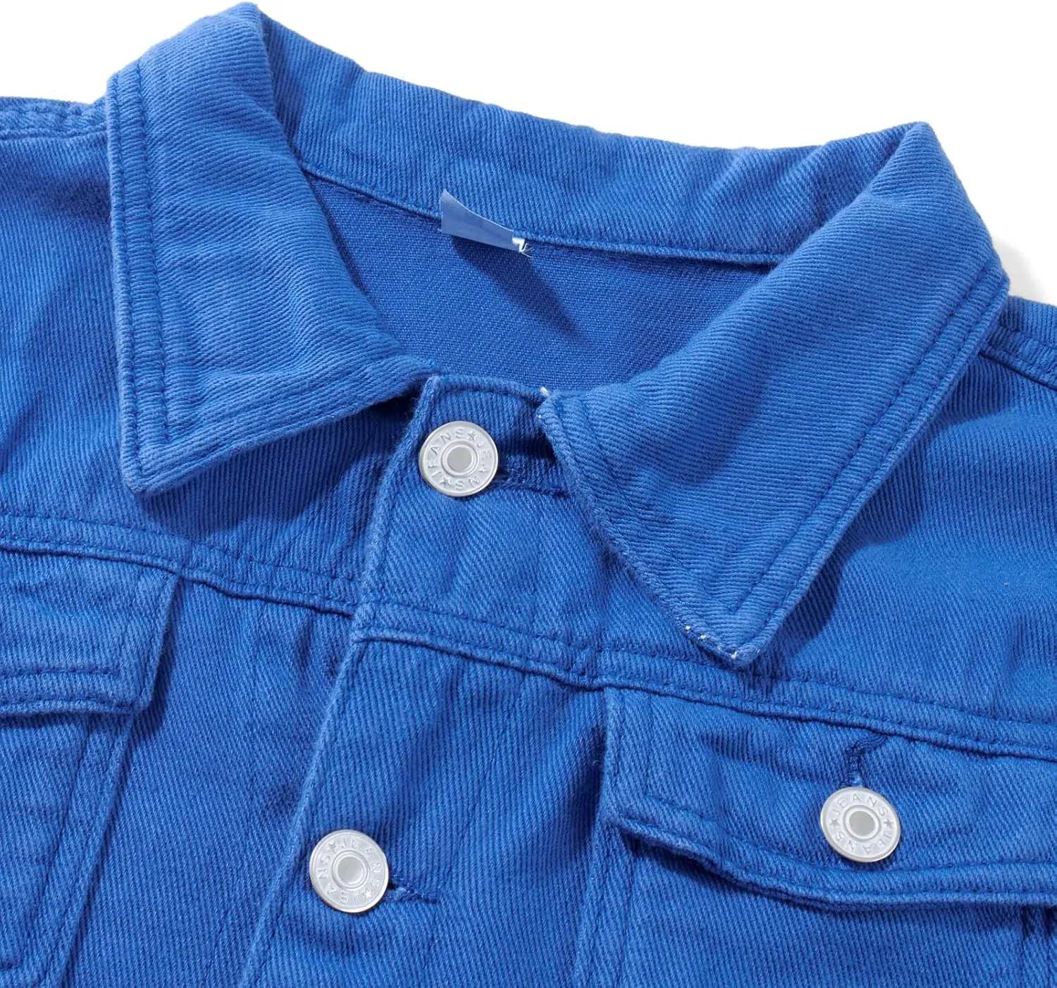 FOMOYUU Women's Cropped Denim Jacket Button Down Long Sleeve Vintage Casual Jean Coat Classic Trucker Jacket Outerwear