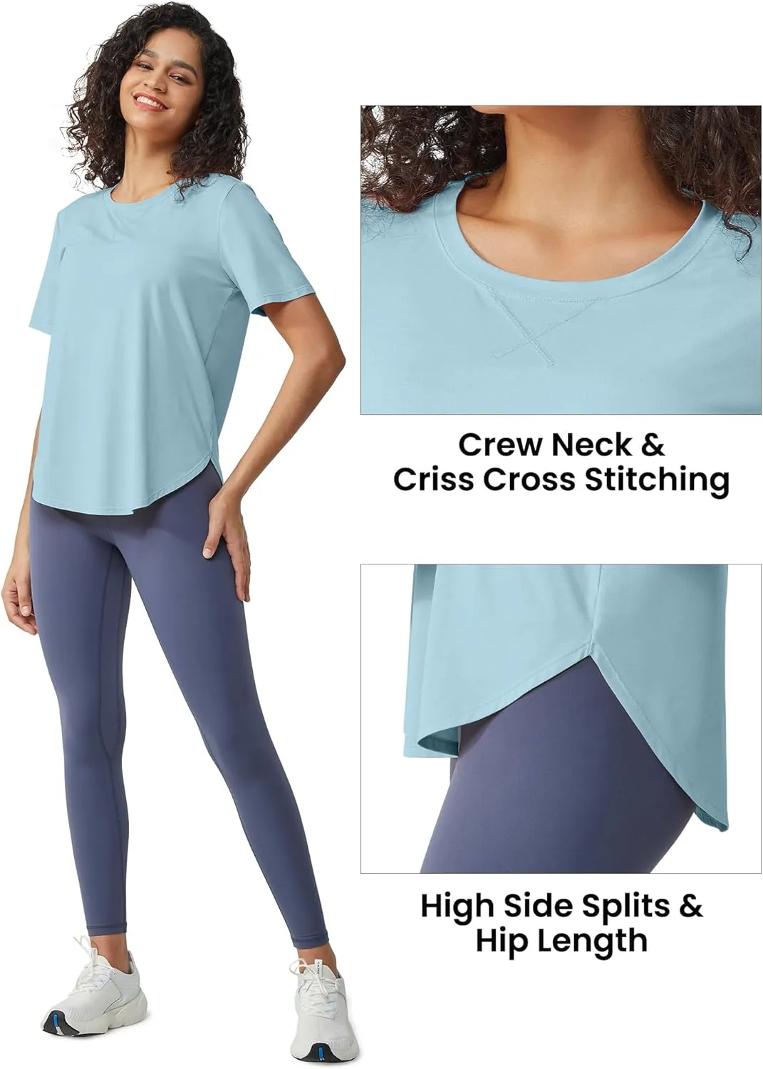 G4Free Short Sleeve Workout Tops for Women Athletic T-Shirts Lightweight Yoga Running Tee Top