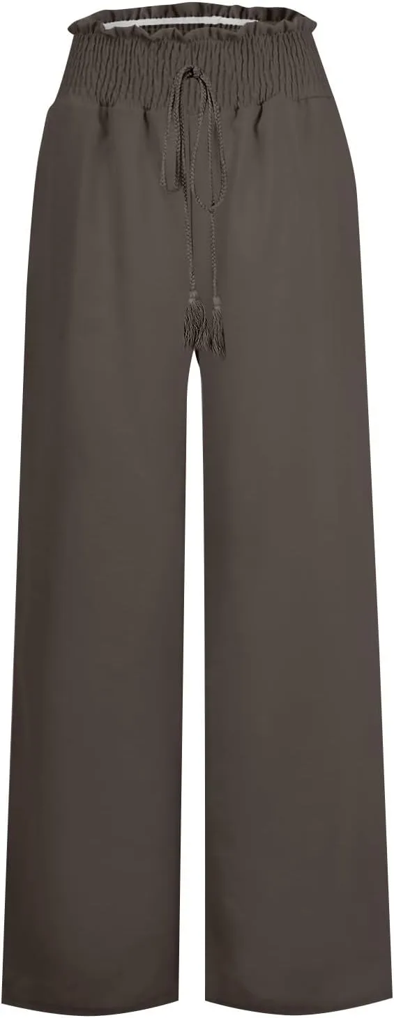 Girl Women Outdoor Pants,Women's High Waisted Wide Leg Sweatpants Casual Yoga Jogger Pants Spring&Summer Clothing