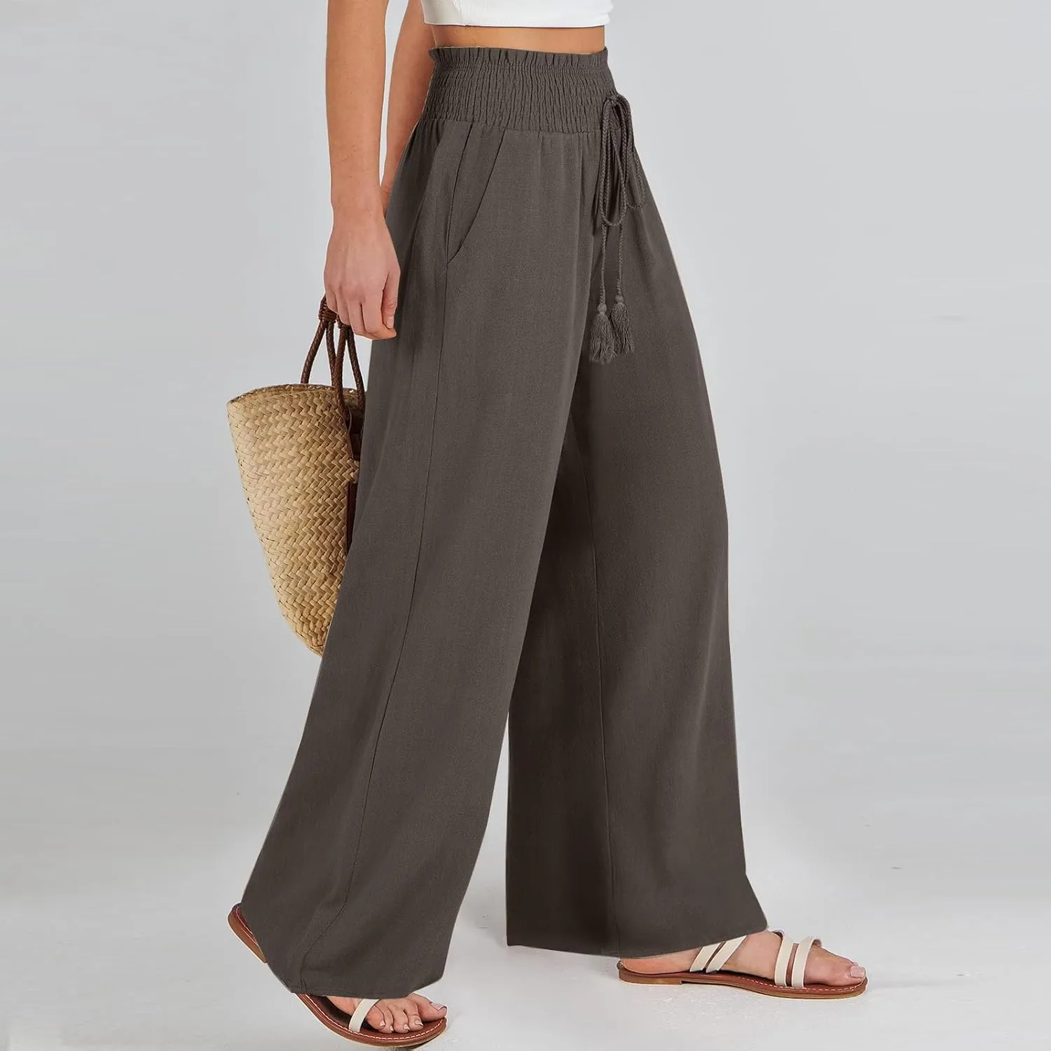 Girl Women Outdoor Pants,Women's High Waisted Wide Leg Sweatpants Casual Yoga Jogger Pants Spring&Summer Clothing