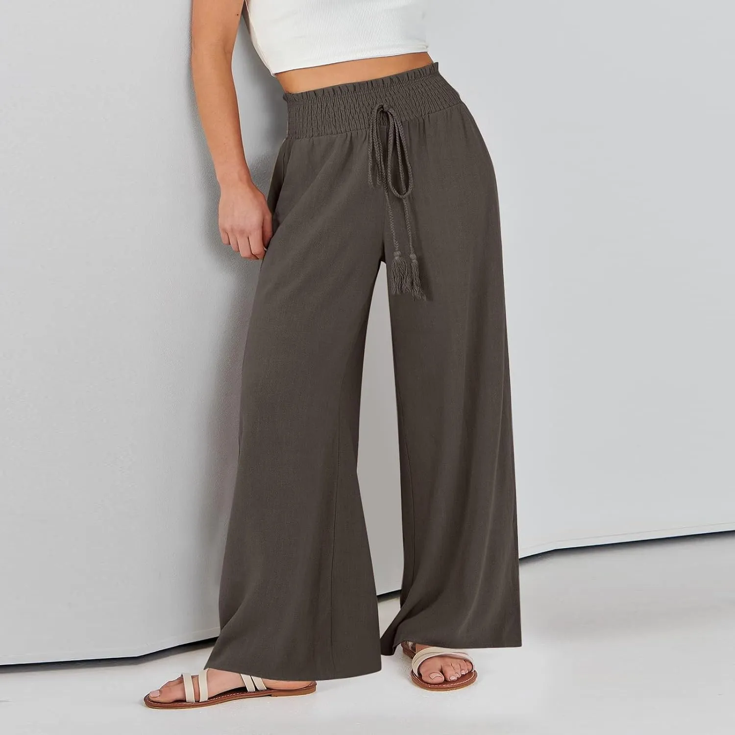 Girl Women Outdoor Pants,Women's High Waisted Wide Leg Sweatpants Casual Yoga Jogger Pants Spring&Summer Clothing