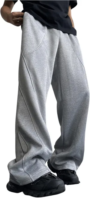 GORGLITTER Men's Flared Sweatpants Baggy Wide Leg Oversized Track Pants Trousers with Pockets