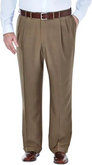 Haggar Men's Big and Tall Eclo Classic Fit Dress Pants Flat Front and Pleated Front