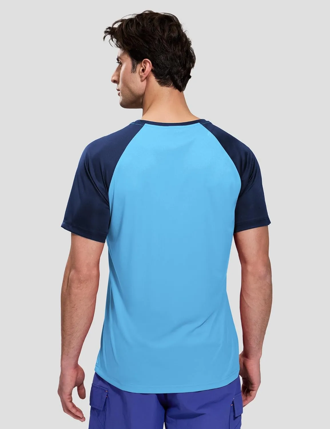 Haimont Men's UPF 50  Short Sleeve Rash Guard Fishing Shirts Quick Dry Workout Outdoor Tee Shirt