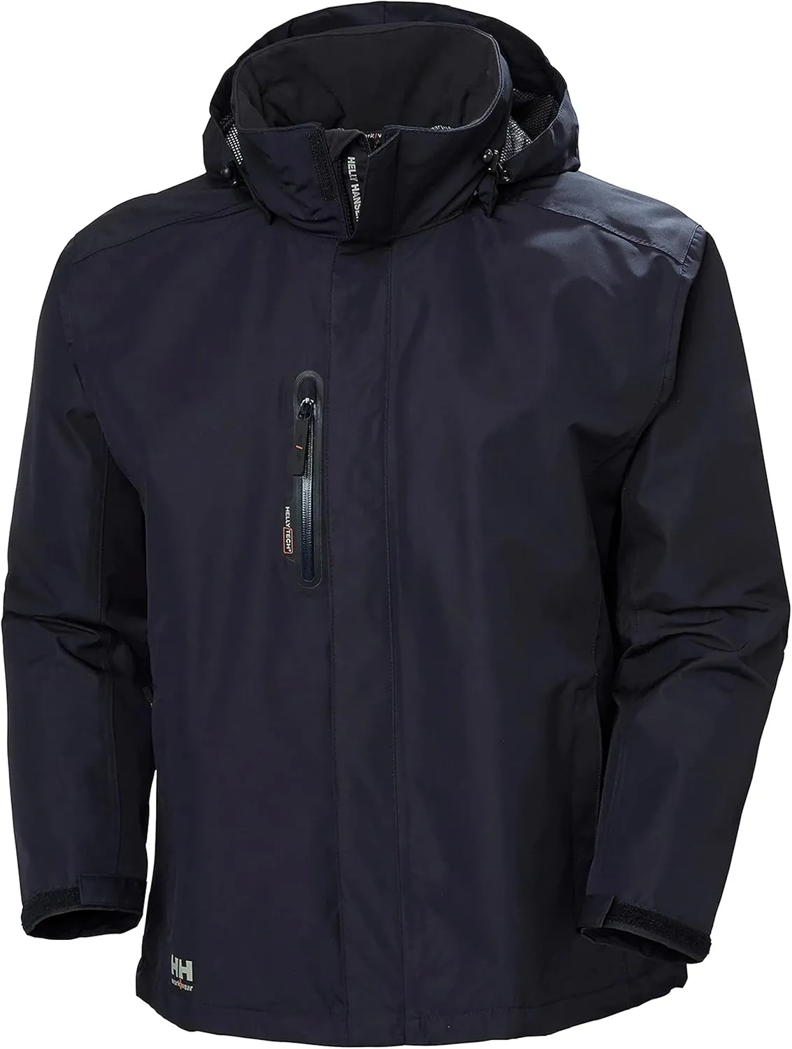 Helly-Hansen Workwear Manchester Waterproof Shell Jackets for Men with High Collar and Detachable Hood, 3 Zippered Pockets