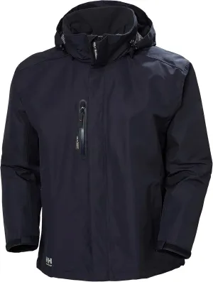 Helly-Hansen Workwear Manchester Waterproof Shell Jackets for Men with High Collar and Detachable Hood, 3 Zippered Pockets