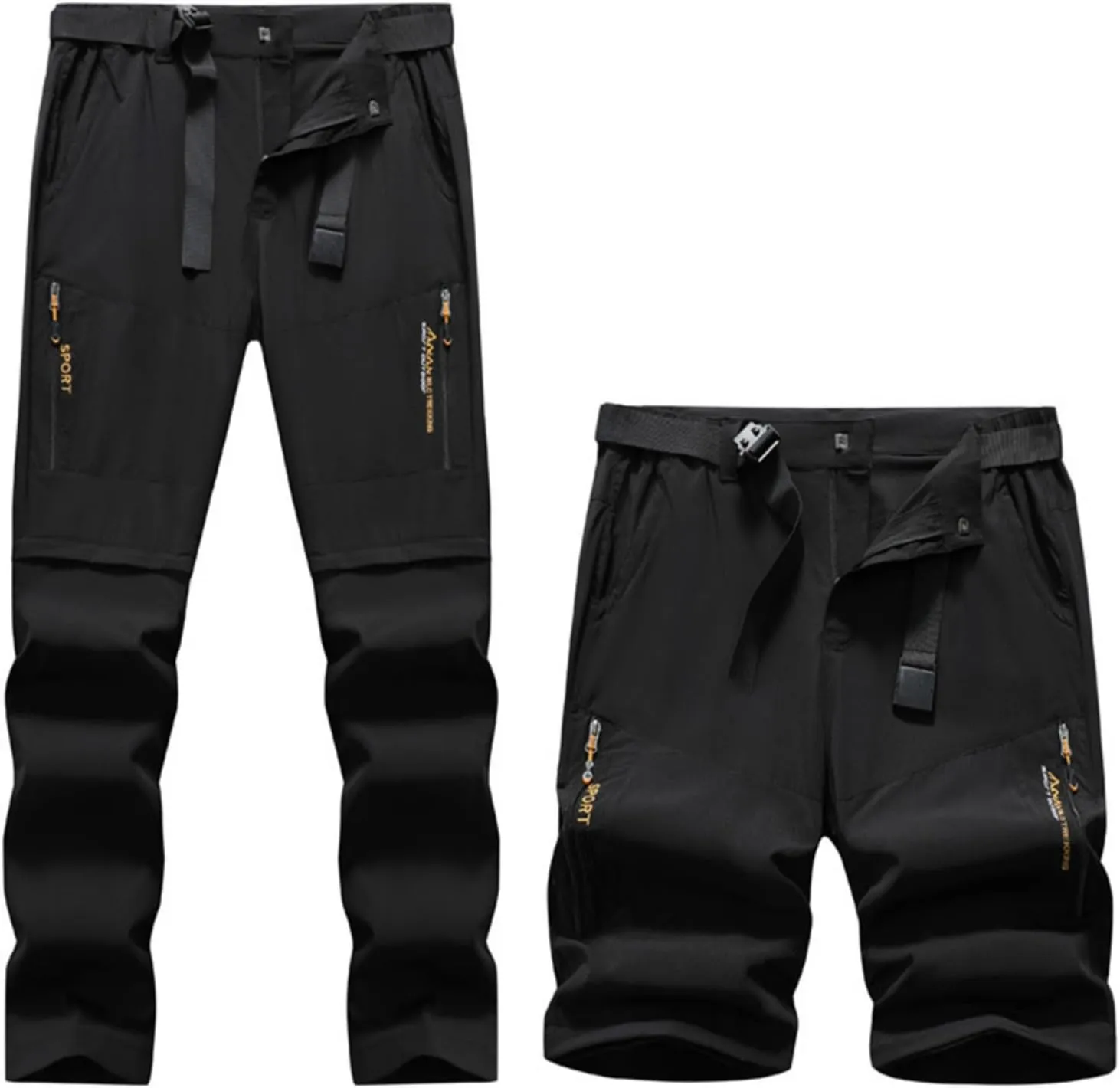 Hiking Pants Men Convertible Zip Off Lightweight Cargo Work Pants Waterproof 5 Pcokets Quick Dry Travel Fishing Pants