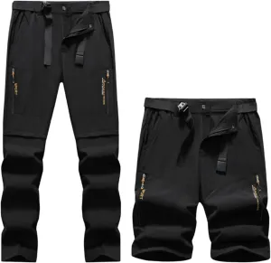 Hiking Pants Men Convertible Zip Off Lightweight Cargo Work Pants Waterproof 5 Pcokets Quick Dry Travel Fishing Pants