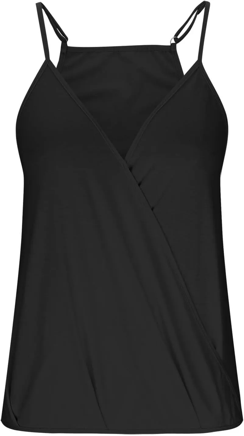Hollow Out Wrap Sleeveless Camisole for Women Summer Vacation Loose Tank Top Sleeveless Shirt Casual Vest Tank Tops