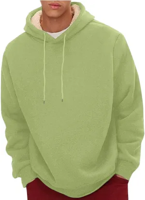 Hoodies for Men Heavyweight Fleece Lined Sweater Thick Winter Pullover Warm 2024 Sherpa Sweatshirt Windproof Jacket