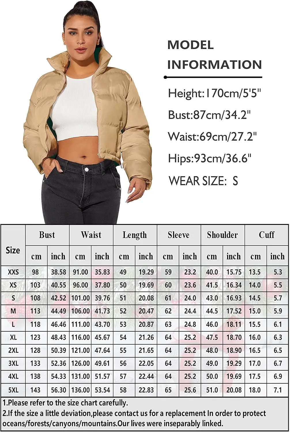 Hujoin Women's Crop Short Jacket Cropped Puffer Fashion Jackets for Women Warm Winter Lightweight Coat