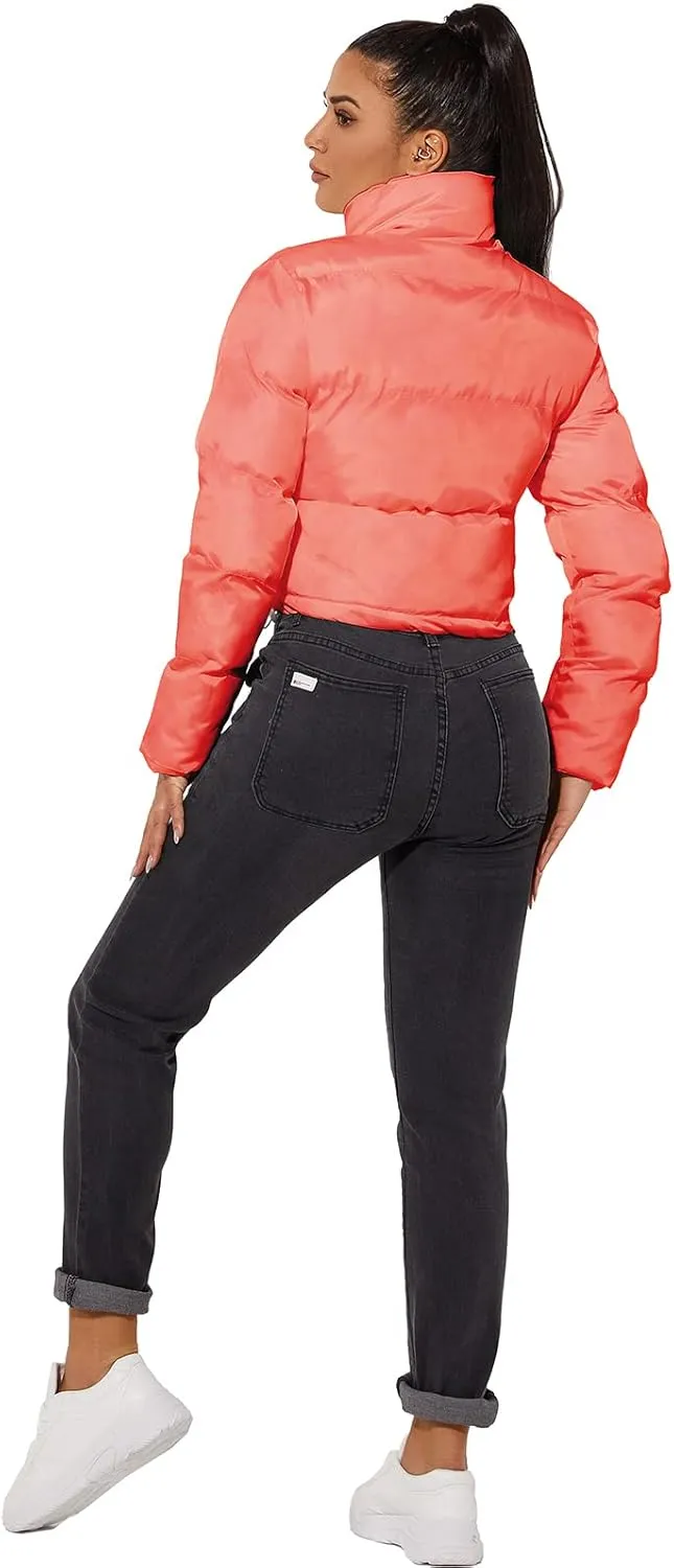 Hujoin Women's Crop Short Jacket Cropped Puffer Fashion Jackets for Women Warm Winter Lightweight Coat