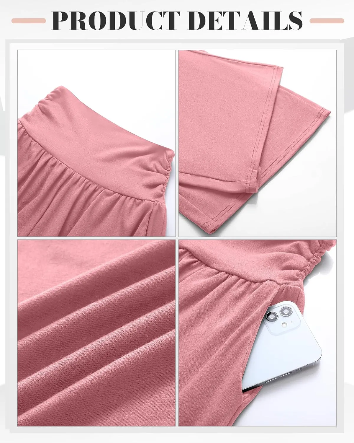 Huukeay 3 Pack Wide Leg Cropped Pants for Women, High Waist Lounge Yoga Pants Loose Casual Palazzo Capri Trouser with Pockets