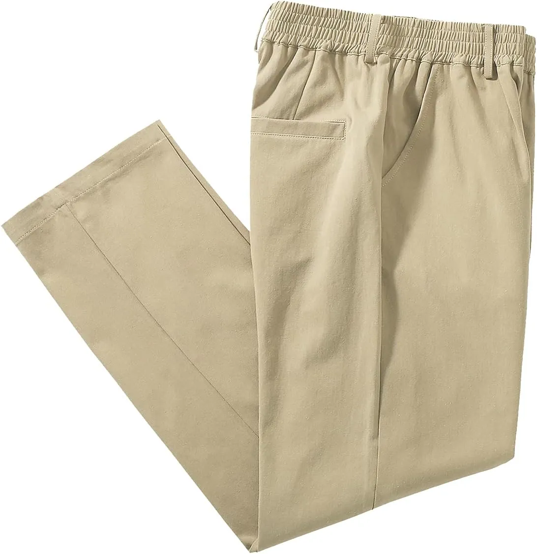 IDEALSANXUN Mens Elastic Waist Loose Fit Denim Pants Casual Solid Jeans Trouser