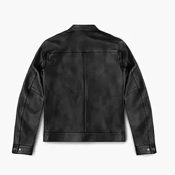 IZAC & DAUD Mens Black/Brown Lambskin Leather Biker Jacket Slim Fit Leather Jacket Vintage Real Motorcycle Jackets For Men