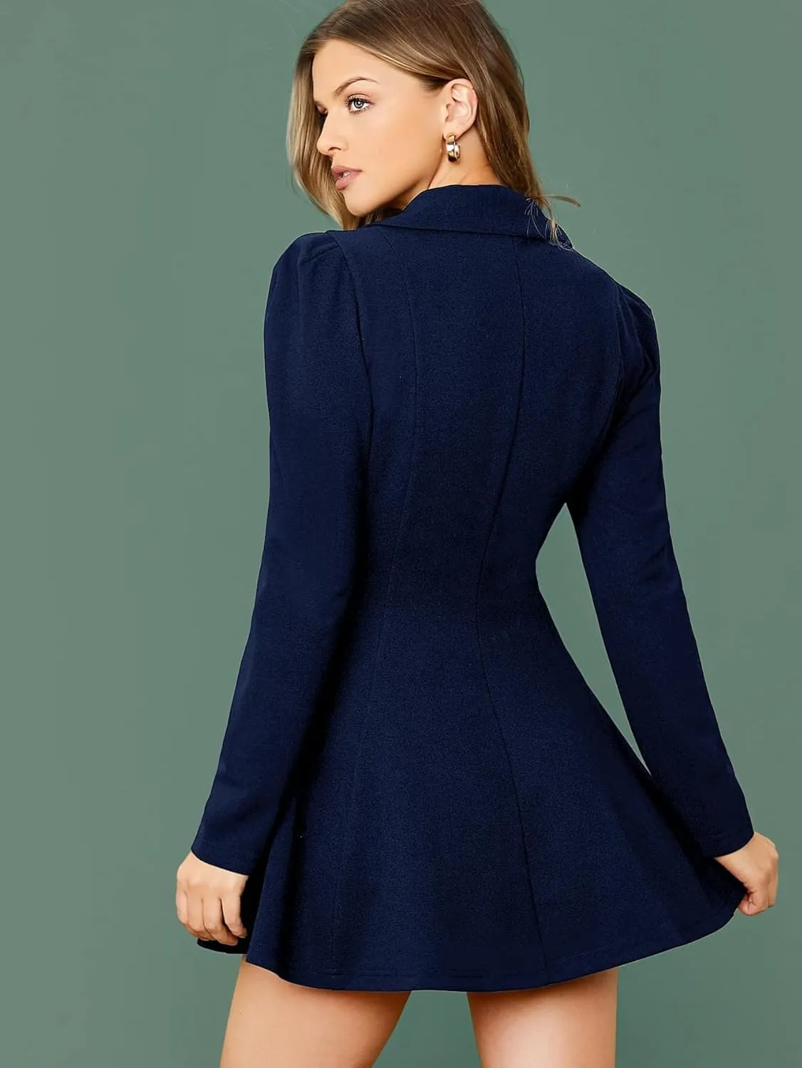jackets for women Notch Collar Double Breasted Blazer Dress