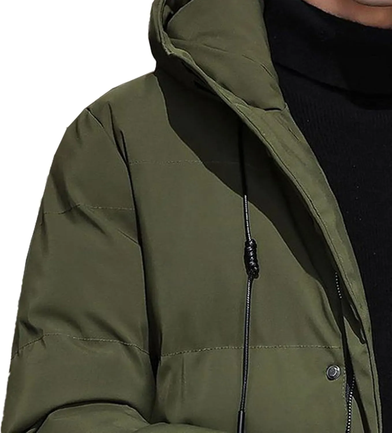 JEShifangjiusu Men'S Winter Down Coats Water-Repellent Windproof Thicken Parkas Casual Long Hooded Padded Puffer Jacket