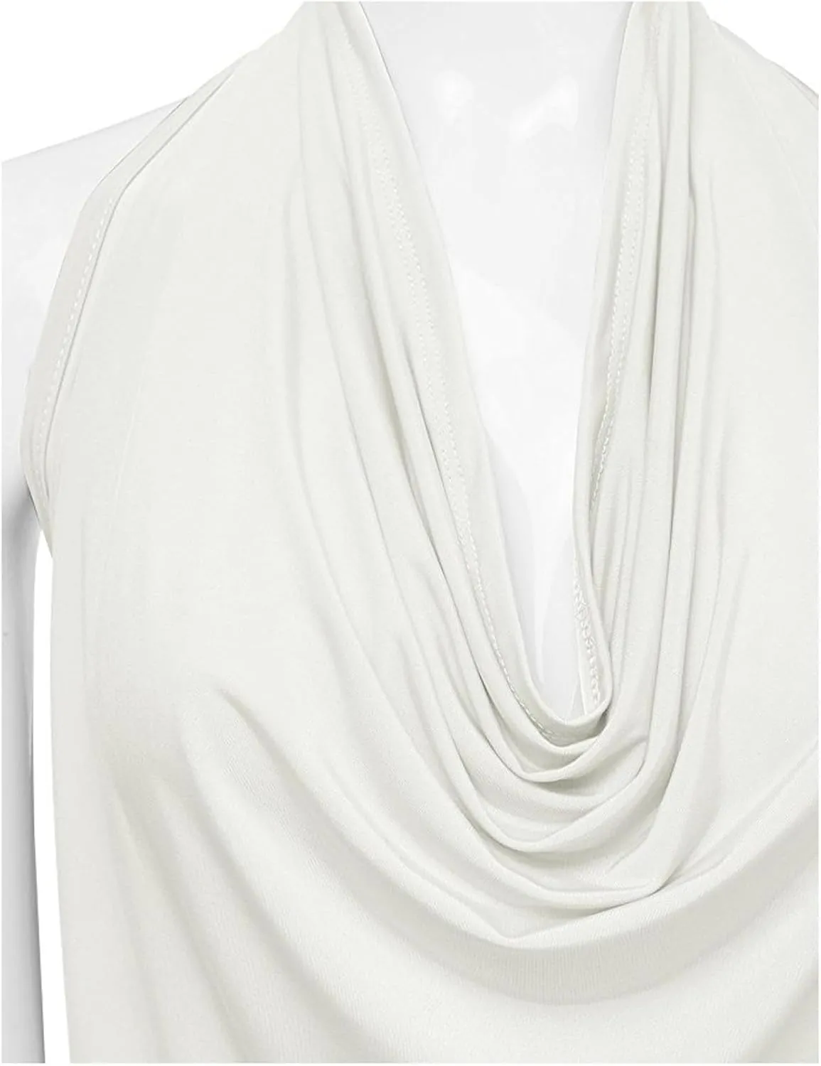 JEsilunmaMY Women Deep V Halter Tanks Cold Shoulder Backless Ruched Tank Tops Slim Fit Sleeveless T-Shirts Summer Vest Top