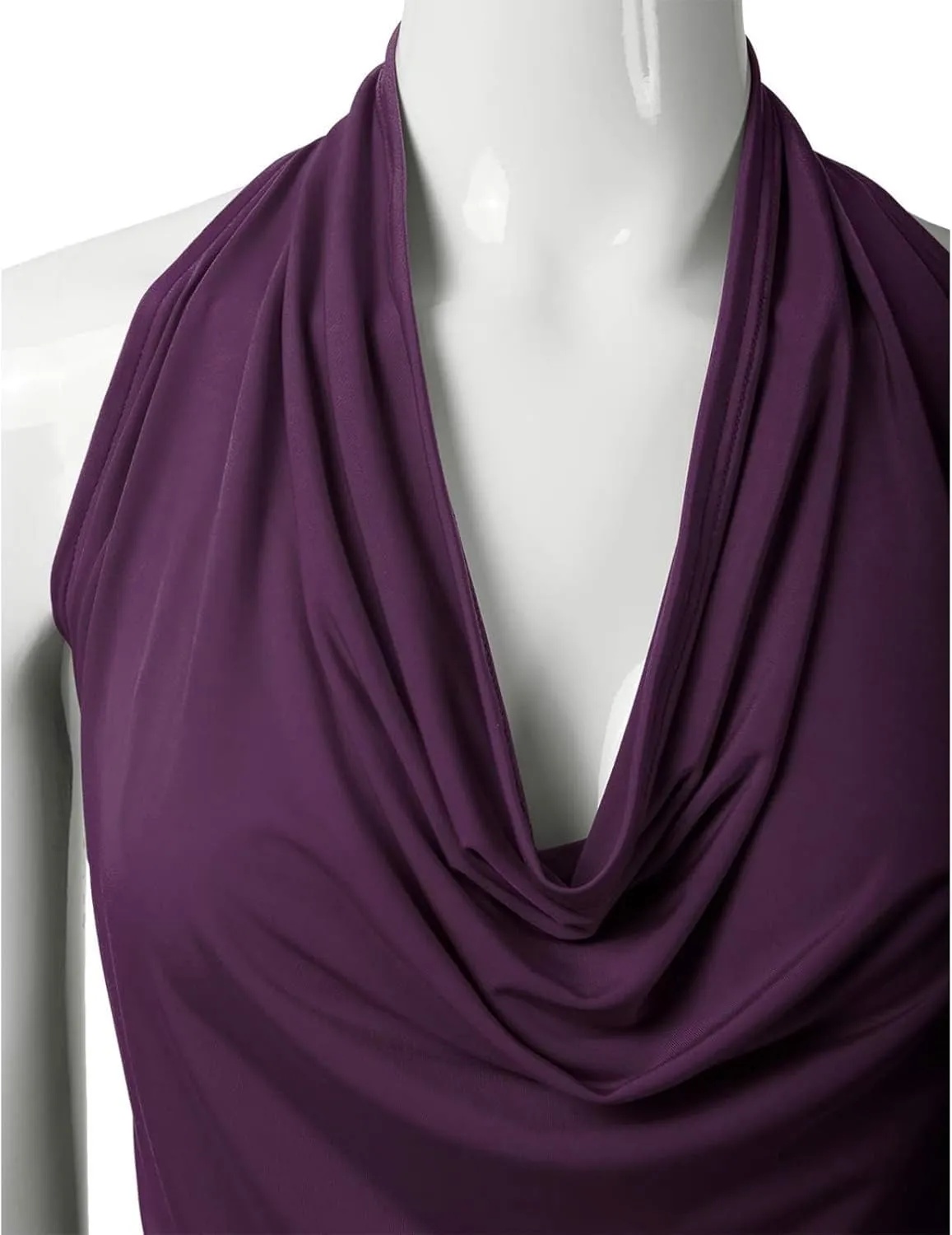 JEsilunmaMY Women Deep V Halter Tanks Cold Shoulder Backless Ruched Tank Tops Slim Fit Sleeveless T-Shirts Summer Vest Top