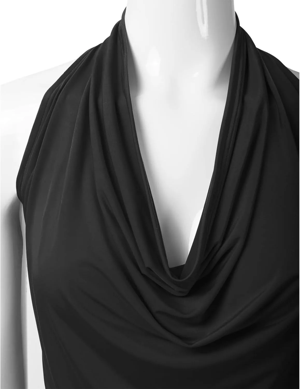 JEsilunmaMY Women Deep V Halter Tanks Cold Shoulder Backless Ruched Tank Tops Slim Fit Sleeveless T-Shirts Summer Vest Top