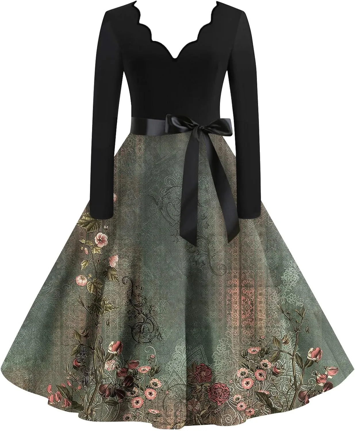 JJHAEVDY Plus Size Goth Gothic Clothes for Women Handkerchief Dress Fairy Dress Woman Sweater Dresses for Women 2024 Black Dresses for Women Womens Fall Dress(1-Army Green, X-Large)