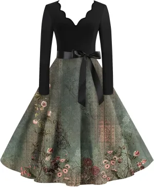 JJHAEVDY Plus Size Goth Gothic Clothes for Women Handkerchief Dress Fairy Dress Woman Sweater Dresses for Women 2024 Black Dresses for Women Womens Fall Dress(1-Army Green, X-Large)