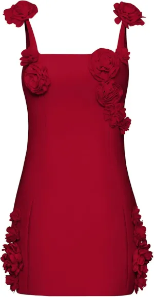 JW PEI Women's Elaina Pink Rosette Applique Mini Dress