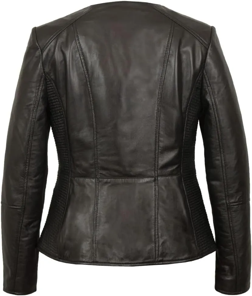 Leather Jacket Women Real Leather Jacket Women - Cafe Racer Slim Fit Womens Motorcycle Jackets