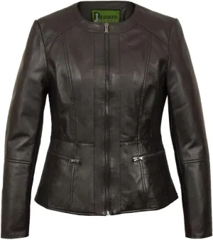 Leather Jacket Women Real Leather Jacket Women - Cafe Racer Slim Fit Womens Motorcycle Jackets