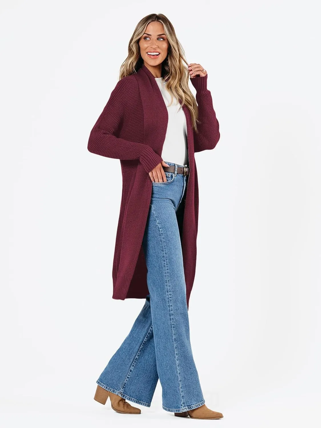 LILLUSORY Long Cardigan Sweaters for Women Fall Trendy Oversized Open Front Winter Coat