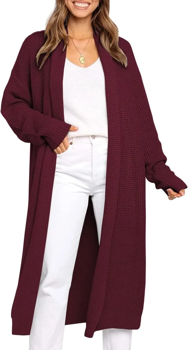 LILLUSORY Long Cardigan Sweaters for Women Fall Trendy Oversized Open Front Winter Coat