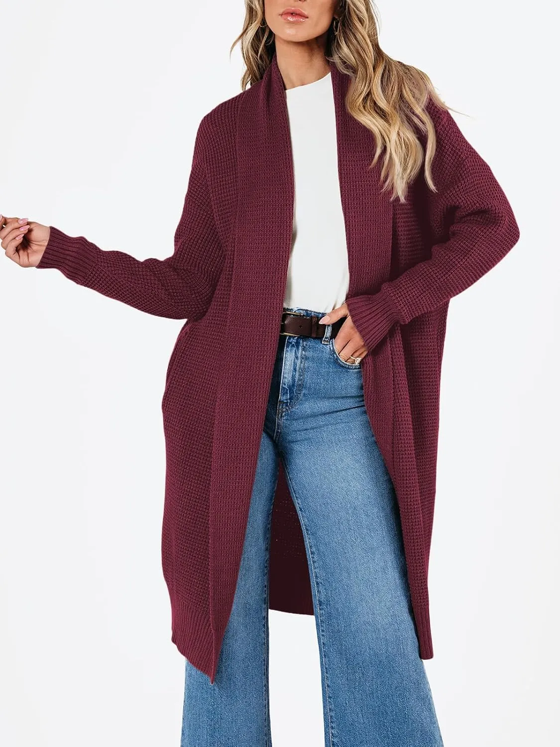 LILLUSORY Long Cardigan Sweaters for Women Fall Trendy Oversized Open Front Winter Coat