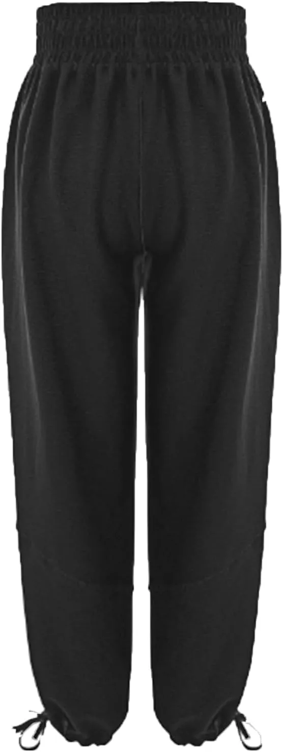 Linen Pants for Women Wide Leg High Waisted Drawstring Elastic Waist Trousers Solid Color Lounge Pants with Pockets