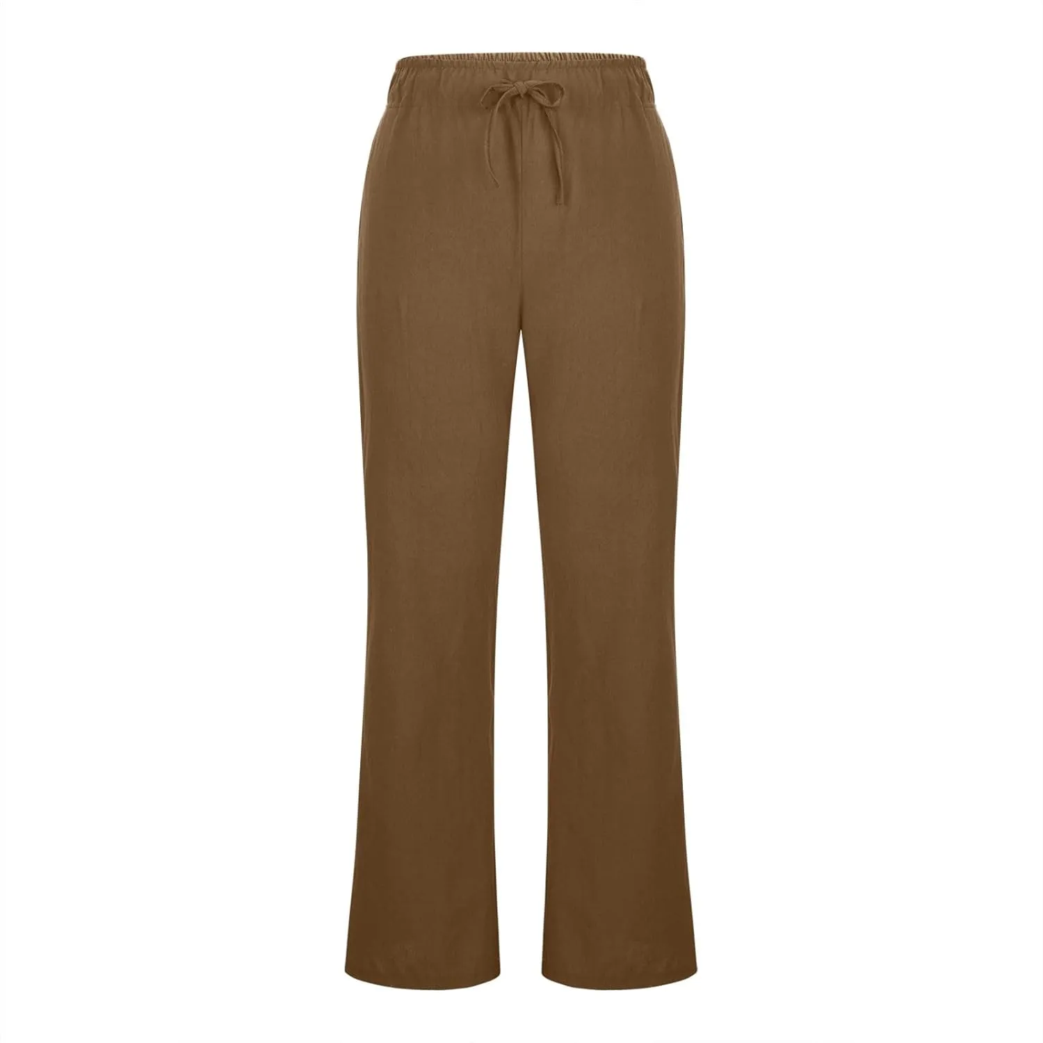 Linen Pants Women Cotton Linen Summer Palazzo Pants Flowy Wide Leg Beach Trousers Vacation Travel Pants with Pockets
