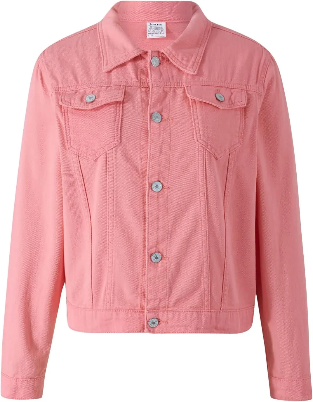lisenraIn Jean Jackets for Women Fashion Basic Long Sleeve Button Down Denim Jacket Lightweight Cropped Jean Jacket