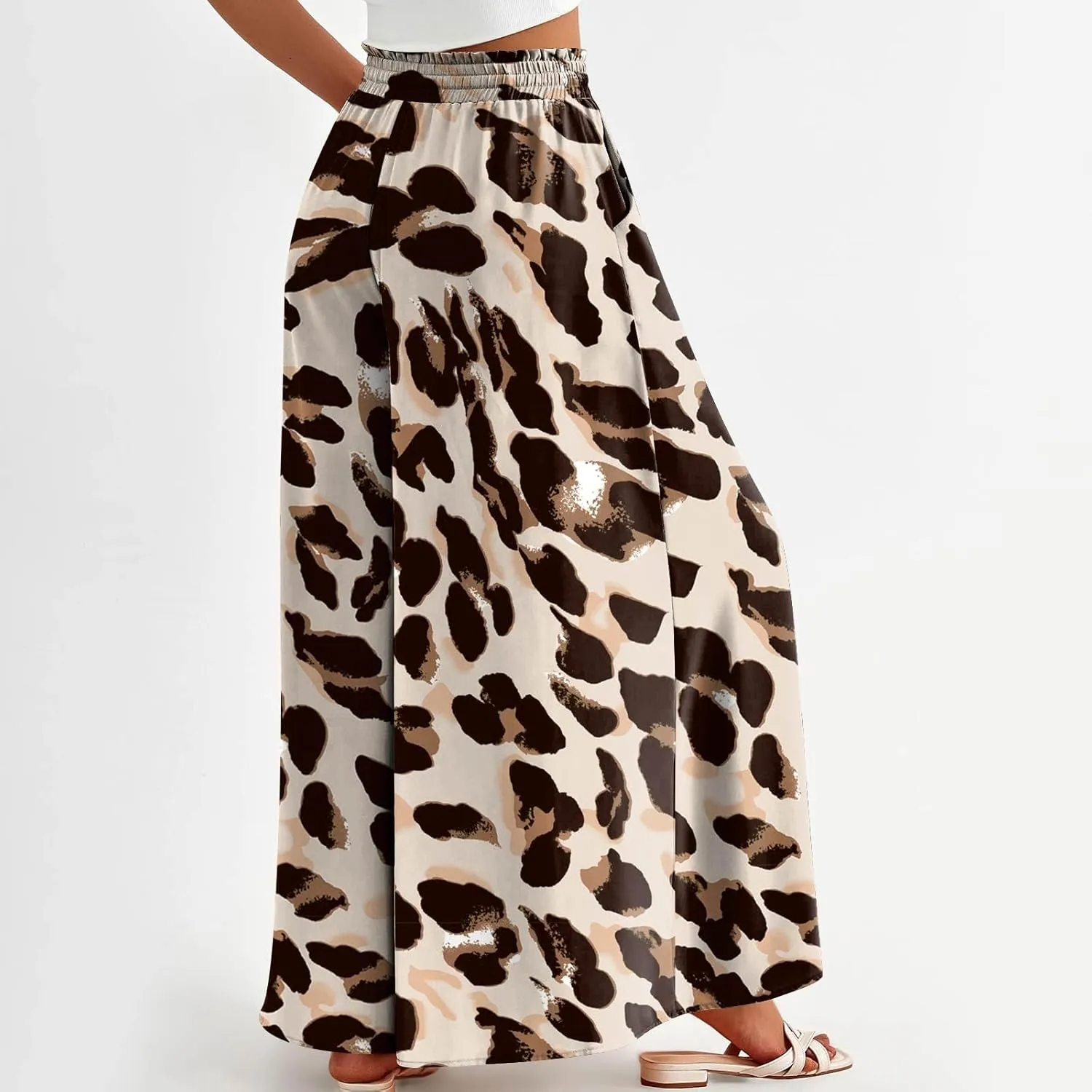 Loose Pants for Women Baggy Boho High Waisted Bohemian Print Flowy Loose Fit Plus Size Wide Leg Trousers