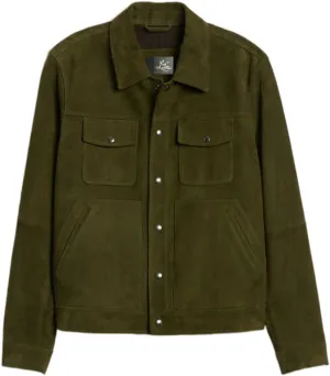 Luis Suede Lambskin Leather Jacket for Men Spread Collar Chest Flap Slant Pockets Button Front Closure for Western Party Wear