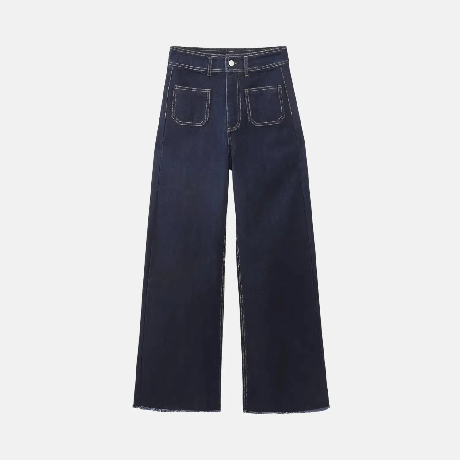 Lureva – Applied front pockets – Denim trousers