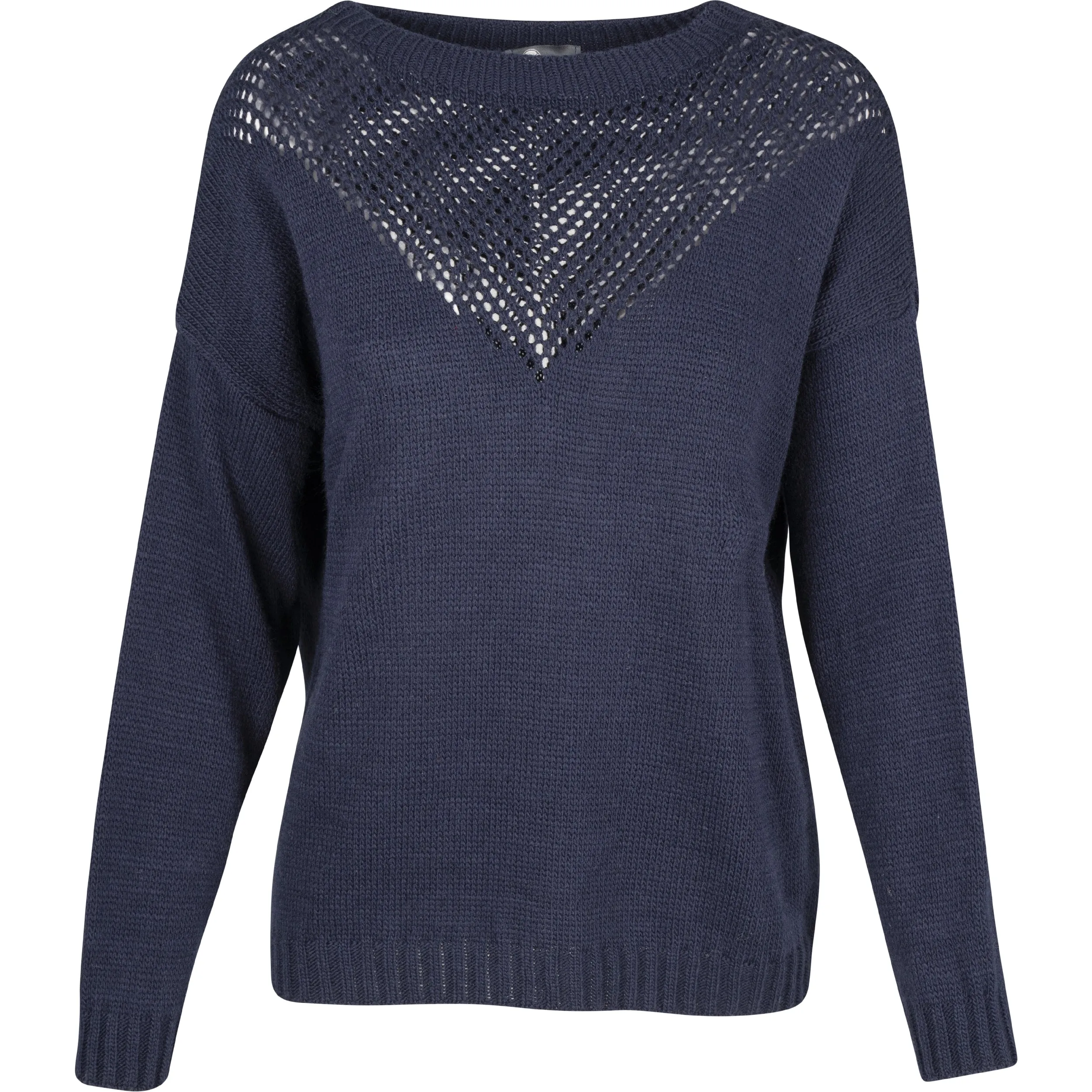M Made in Italy – Boat-Neck Sweater With V-Shaped Pointelle Detailing