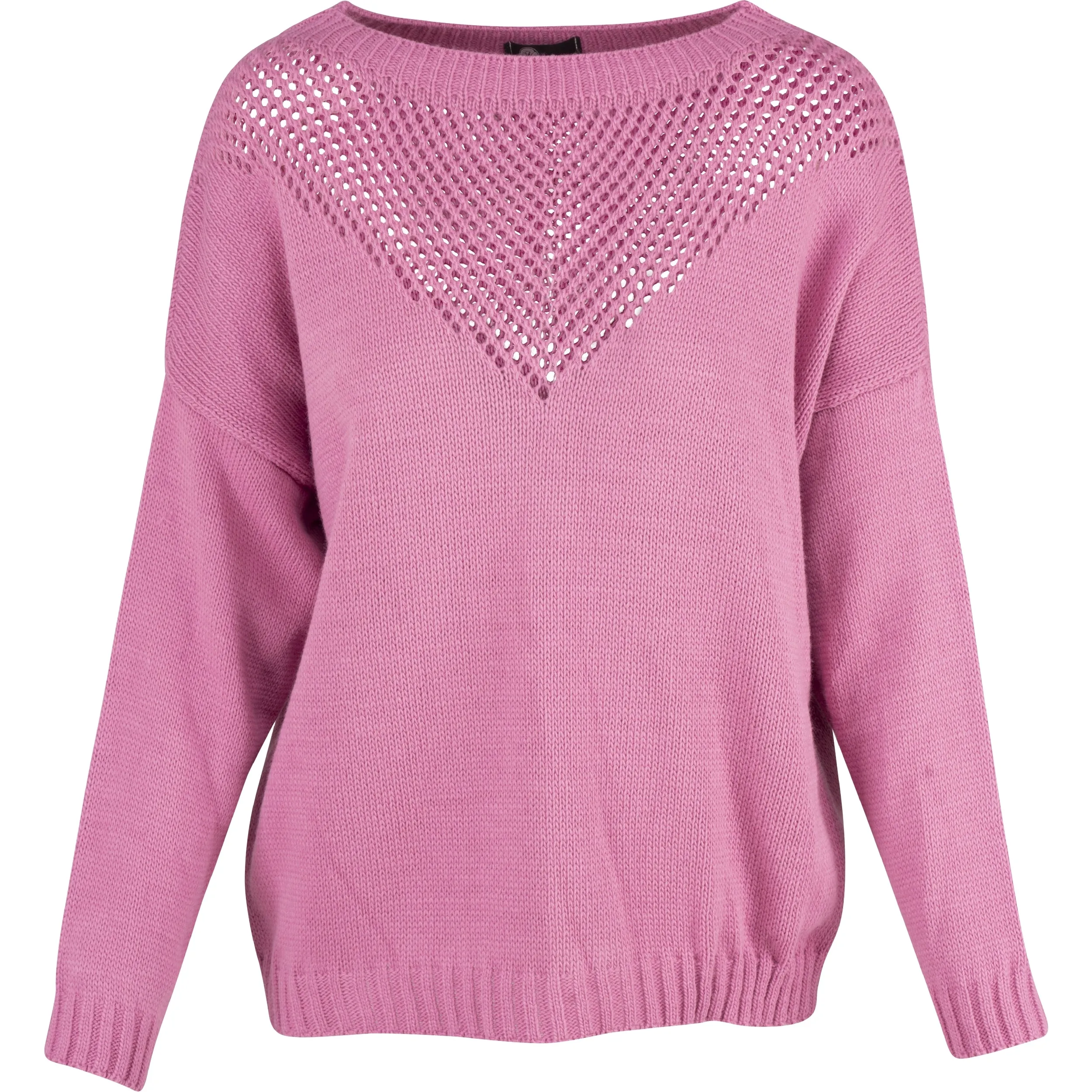 M Made in Italy – Boat-Neck Sweater With V-Shaped Pointelle Detailing