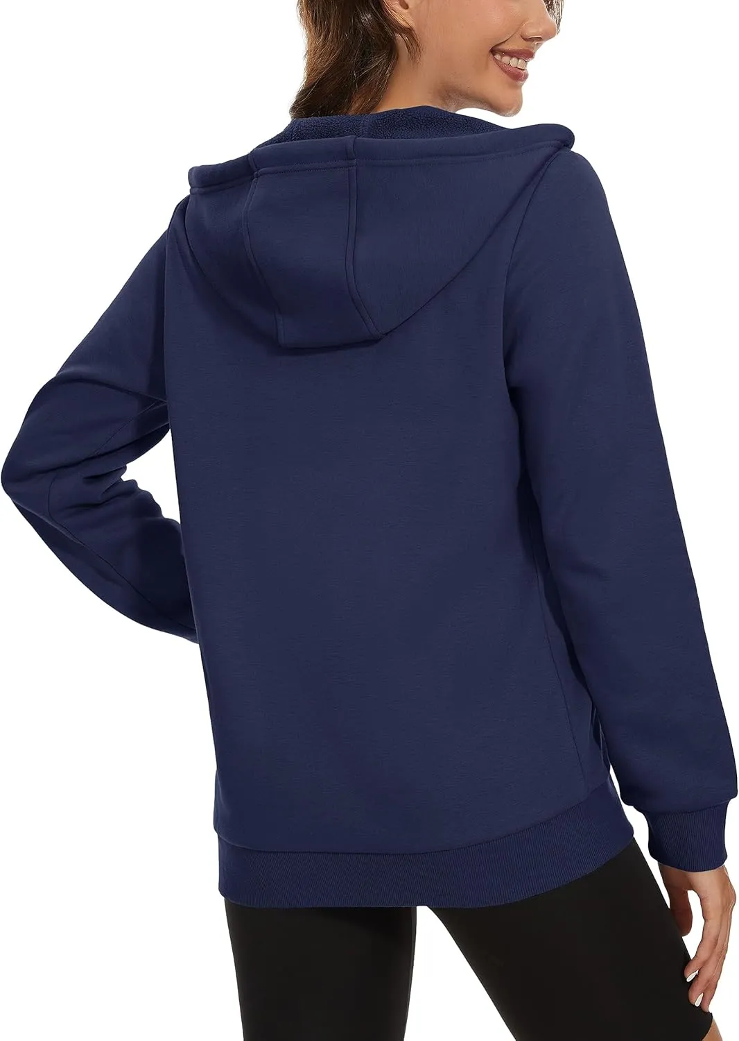 MAGCOMSEN Women's Fleece Lined Zip Up Hoodies Casual Hooded Jacket Workout Full Zip Sweatshirts Pocket Coats
