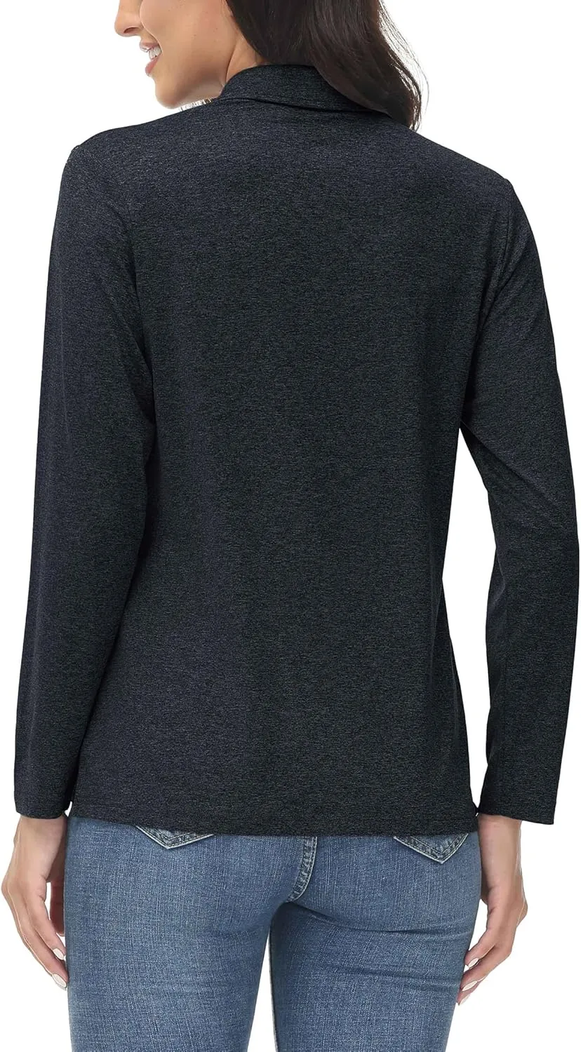 MAGCOMSEN Women's Golf Long Sleeve Polo Shirt UPF50  Sun Protection Workout Tops Quick Dry Tee